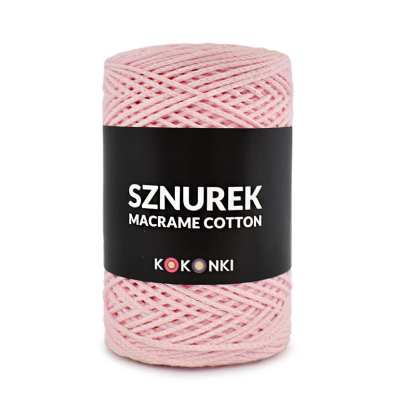 Sznurek Macrame Cotton by KOKONKI 2mm / rolka 200m / róż (wiązany)