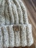 Metka altara / nubuk premium z nitem do czapki "HAND MADE" / beż / 60 x 20 mm / 1 szt.