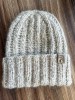 Metka altara / nubuk premium z nitem do czapki "HAND MADE" / beż / 60 x 20 mm / 1 szt.