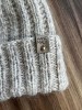 Metka altara / nubuk premium z nitem do czapki "HAND MADE" / beż / 60 x 20 mm / 1 szt.