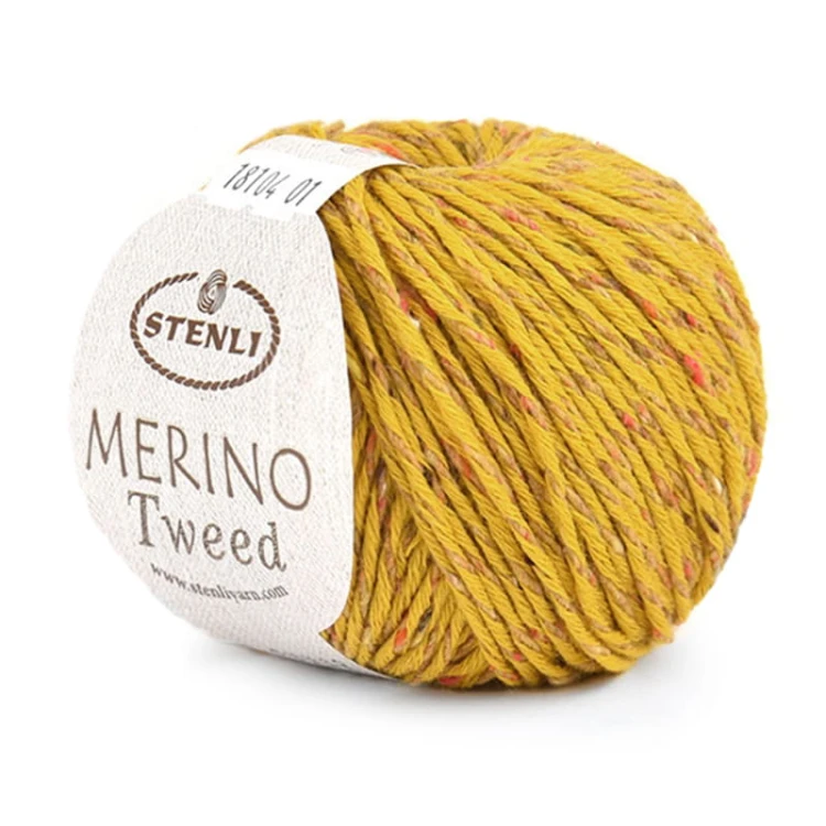 Włóczka Stenli Merino Tweed 18104 / musztarda