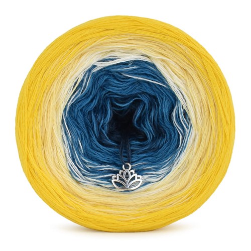 KOKONEK Merino 307 Intensywny żółty/żółty/krem/ciemny szmaragd/navy