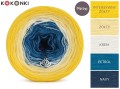 KOKONEK Merino 307 Intensywny żółty/żółty/krem/ciemny szmaragd/navy
