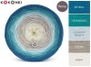 KOKONEK Merino 672 Justyna - Petrol/szmaragd/lodowy błękit/safari/krem