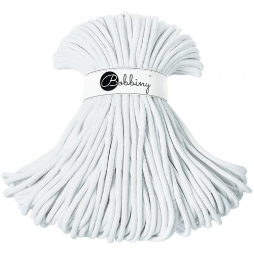 Sznurek pleciony bawełniany Bobbiny Jumbo / Biały / White / 9mm / 100m