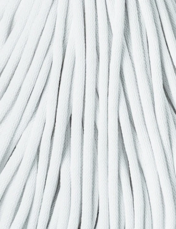 Sznurek pleciony bawełniany Bobbiny Jumbo / Biały / White / 9mm / 100m