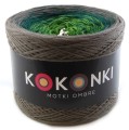 KOKONEK A086 Brązowoszary/zieleń butelkowa/paproć