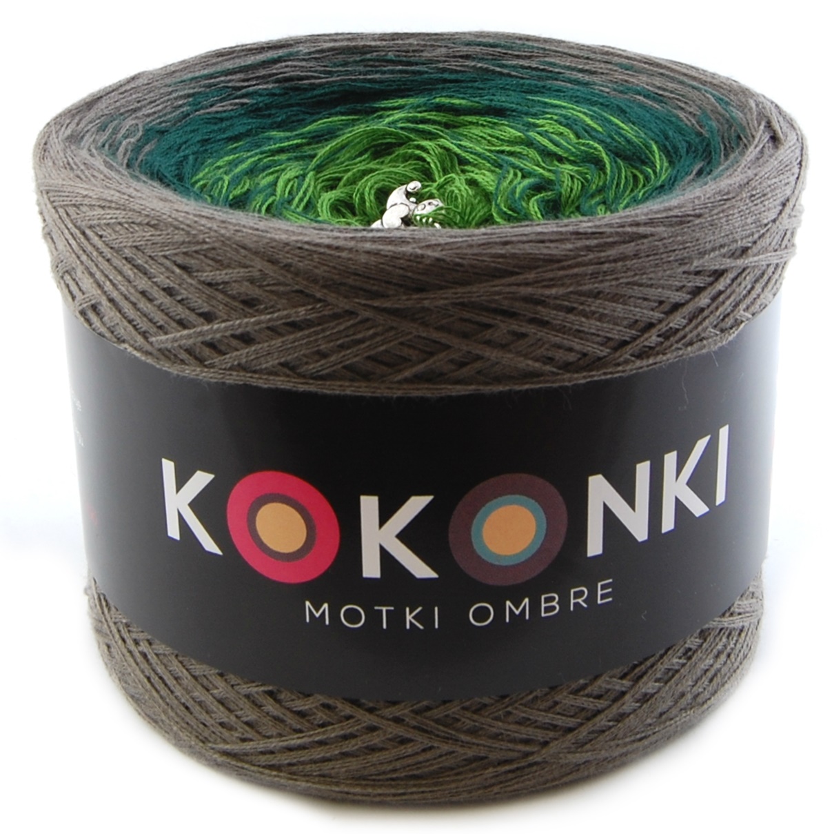 KOKONEK A086 Brązowoszary/zieleń butelkowa/paproć