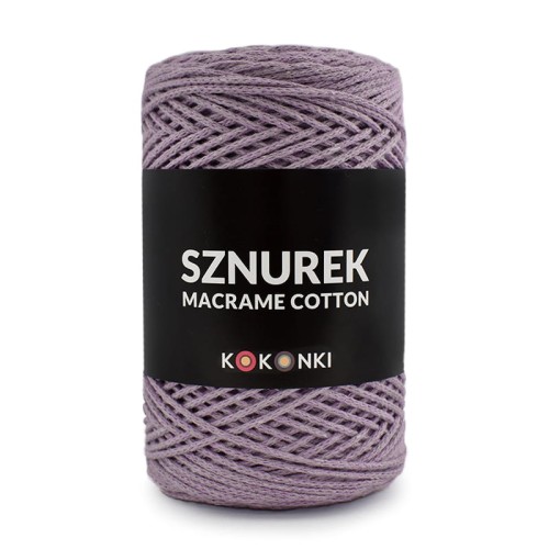 Sznurek Macrame Cotton by KOKONKI 2mm / rolka 200m / fiołek (wiązany)
