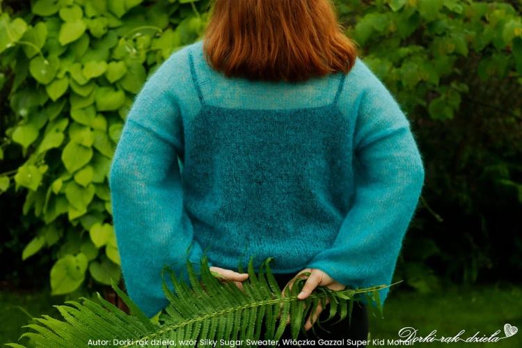Autor Dorki rąk dzieła wzór Silky Sugar Sweater Włóczka Gazzal Super Kid Mohair