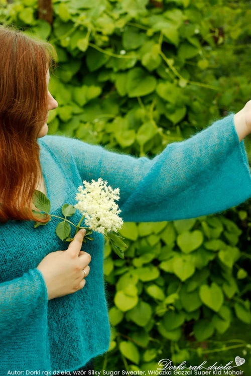 Autor Dorki rąk dzieła wzór Silky Sugar Sweater Włóczka Gazzal Super Kid Mohair