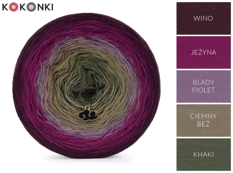 KOKONEK Classic A909 Wino/jeżyna/blady fiolet/ciemny beż/khaki