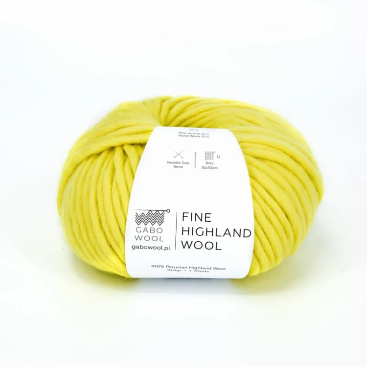 Włóczka Gabo Wool Fine Highland Wool 2224 / cytryna