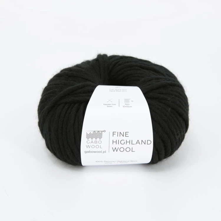 Włóczka Gabo Wool Fine Highland Wool 500 / czerń
