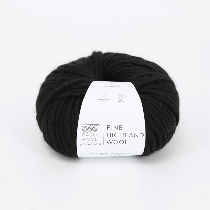 Włóczka Gabo Wool Fine Highland Wool 500 / czerń
