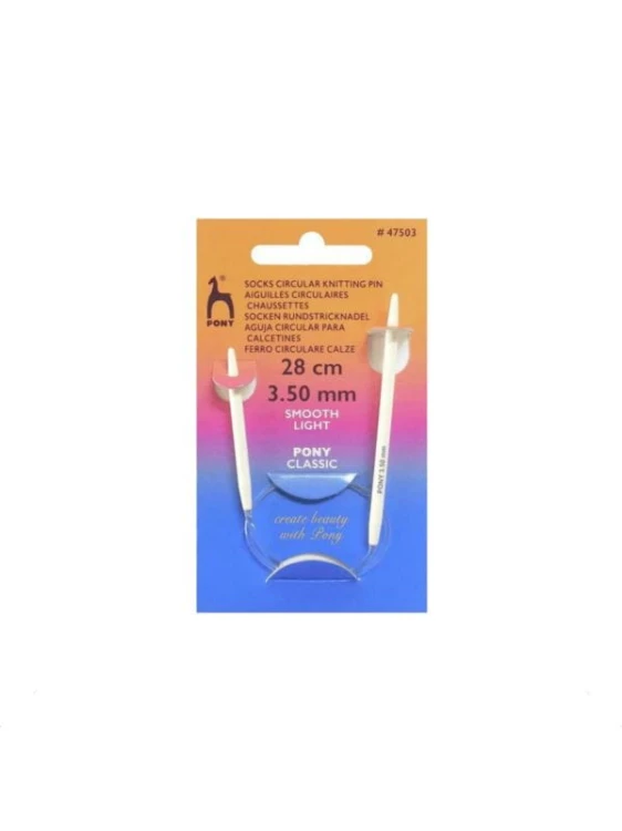 Druty skarpetkowe z żyłką Pony 28 cm - plastikowe