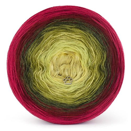 KOKONEK Merino 745 - Rubin/bordo/khaki melanż/oliwka/limetka/cytrynowy