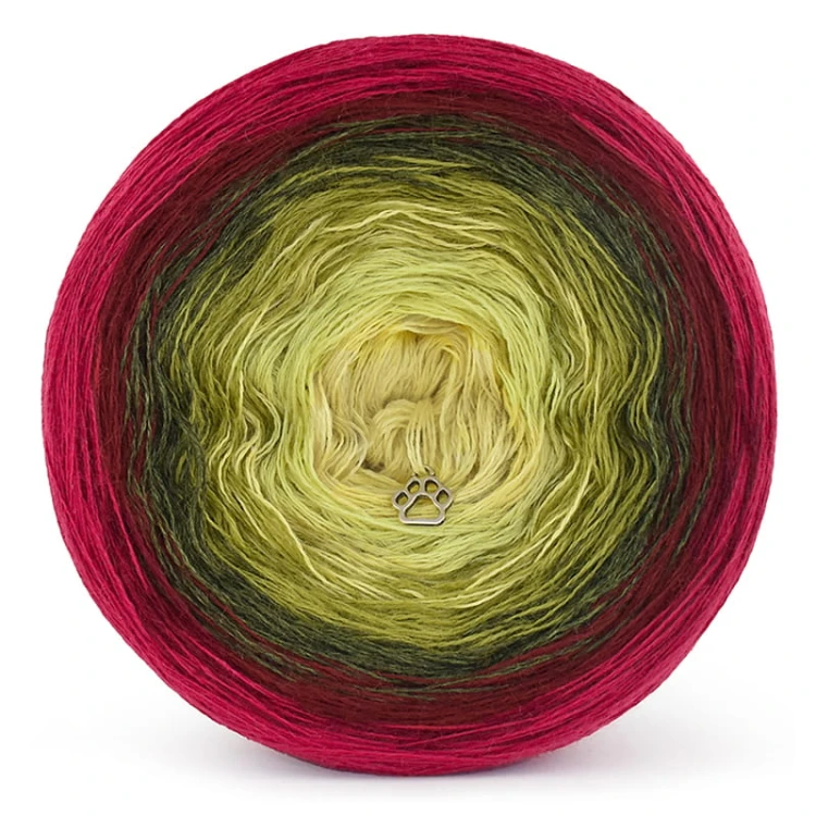 KOKONEK Merino 745 - Rubin/bordo/khaki melanż/oliwka/limetka/cytrynowy