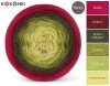 KOKONEK Merino 745 - Rubin/bordo/khaki melanż/oliwka/limetka/cytrynowy