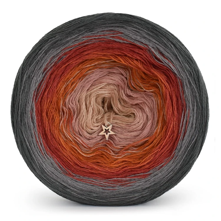 KOKONEK Merino 560 - Ciemny szary/średni szary/cegła/koniak/zgaszona morela/ciepły beż