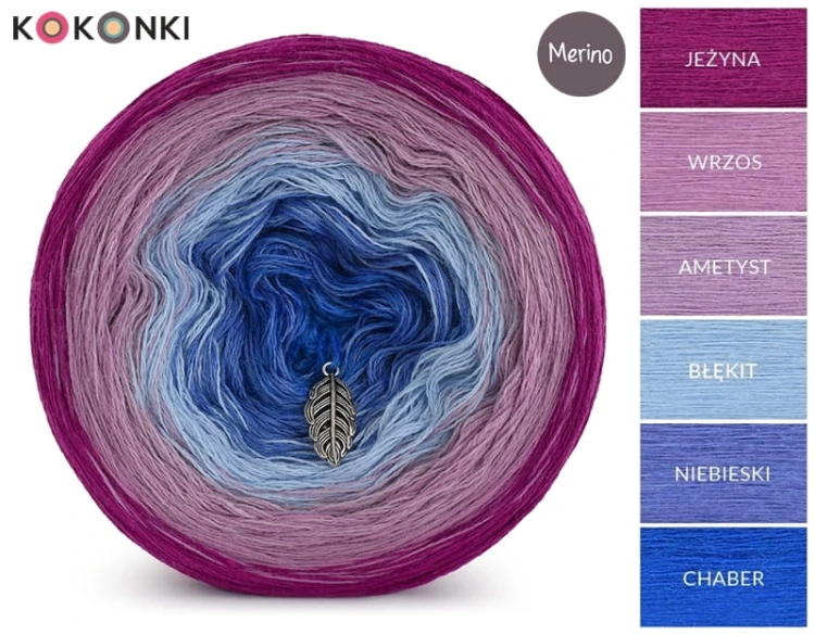 KOKONEK Merino 405 - Jeżyna/wrzos/ametyst/błękit/niebieski/chaber