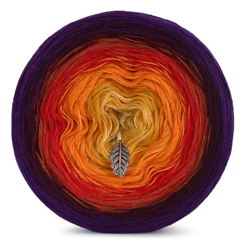 KOKONEK Merino 522 - Śliwka/wino/cegła/czerwień/pomarańcz/kurkuma/żółty