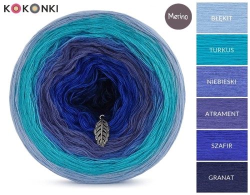 KOKONEK Merino 344 Sea Holly - Błękit/turkus/niebieski/atrament/szafir/granat