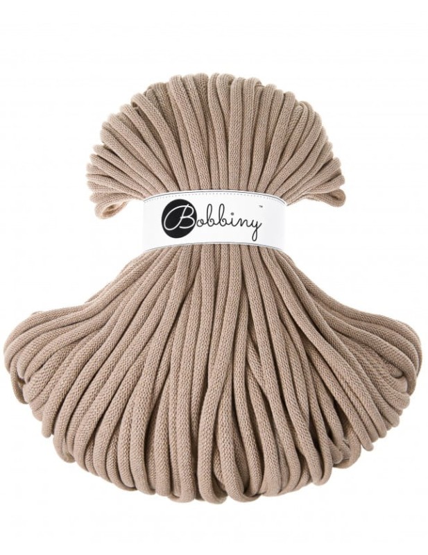 Sznurek pleciony bawełniany Bobbiny Jumbo / Piaskowy / Sand / 9mm / 100m