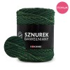 PREMIUM Sznurek bawełniany by KOKONKI 5mm / rolka 100m / butelkowa zieleń + złoty LUREX