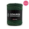 PREMIUM Sznurek bawełniany by KOKONKI 5mm / rolka 100m / butelkowa zieleń + złoty LUREX