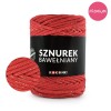PREMIUM Sznurek bawełniany by KOKONKI 5mm / rolka 100m / czerwień + złoty LUREX