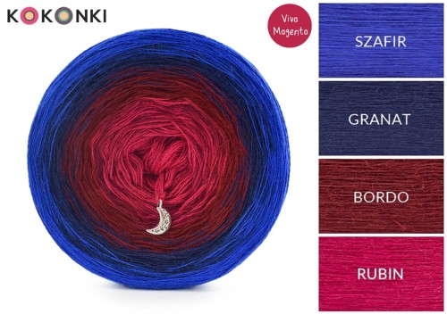 KOKONEK Merino 746 Viva Magenta 1 - Szafir/granat/bordo/rubin