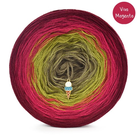 KOKONEK Merino 748  Viva Magenta 3 - Bordo/rubin/oliwka/khaki