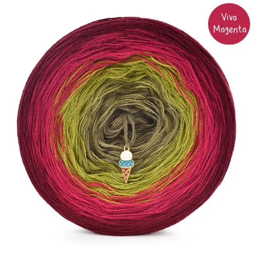 KOKONEK Merino 748 Viva Magenta 3 - Bordo/rubin/oliwka/khaki