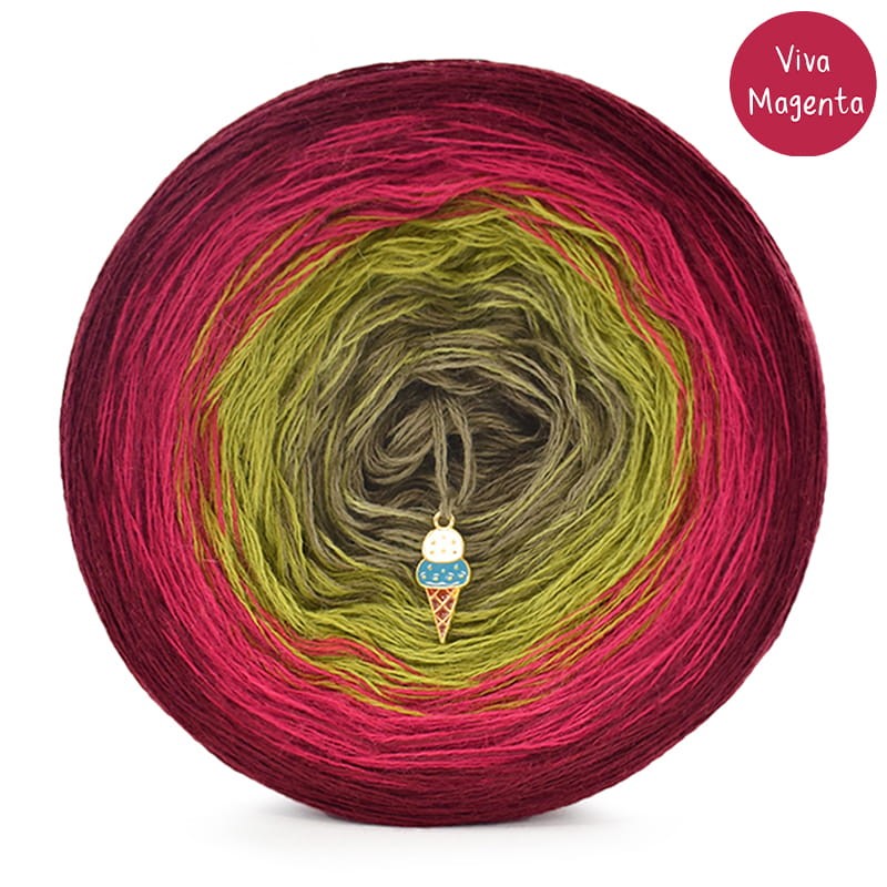KOKONEK Merino 748 Viva Magenta 3 - Bordo/rubin/oliwka/khaki