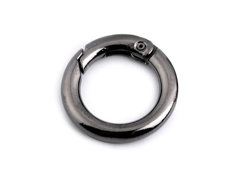 Karabińczyk okrągły / ciemny nikiel / 23,5/16 mm /  2 szt.