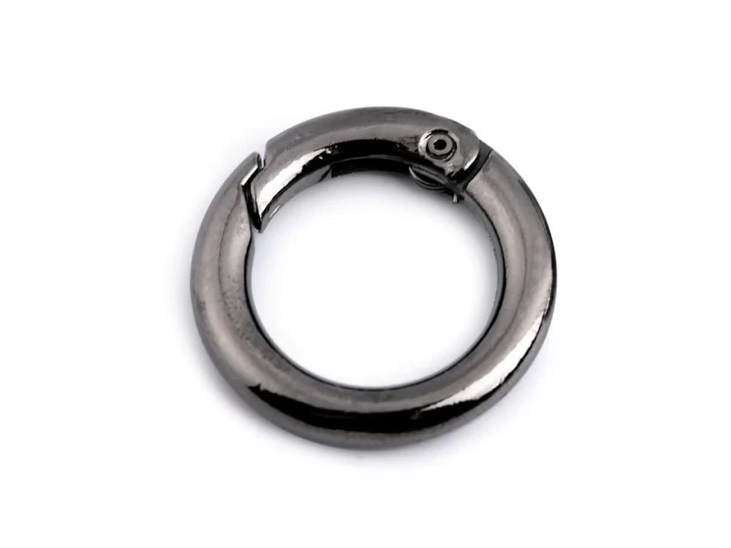 Karabińczyk okrągły / ciemny nikiel / 23,5/16 mm /  2 szt.