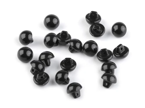 Guziki / oczy do maskotek przyszywane / 9 mm / czarne / 20 szt.