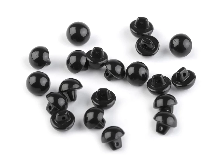 Guziki / oczy do maskotek przyszywane / 9 mm / czarne / 20 szt.