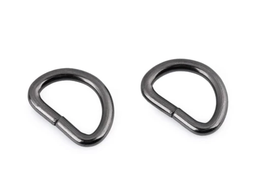 Półkole metalowe 15mm / ciemny nikiel / 16 x 21x3 mm / 10 szt.