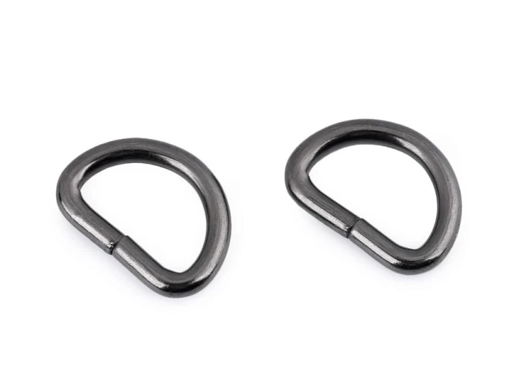 Półkole metalowe 15mm / ciemny nikiel / 16 x 21x3 mm / 10 szt.