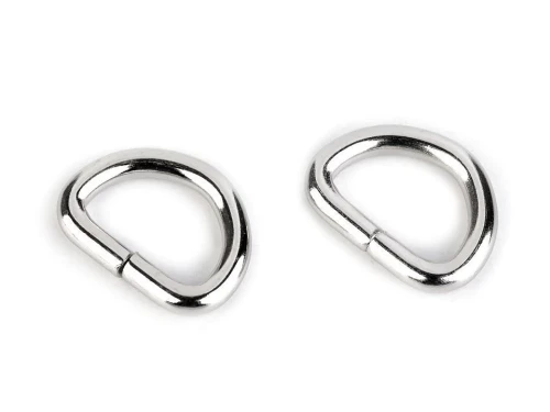 Półkole metalowe 15mm / nikiel / 16 x 21x3 mm / 10 szt.