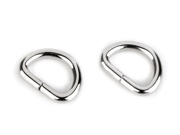 Półkole metalowe 15mm / nikiel / 16 x 21x3 mm / 10 szt.