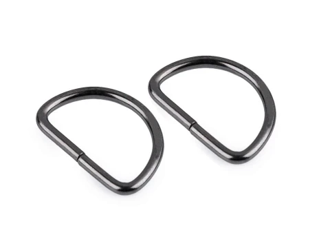Półkole metalowe 25mm / ciemny nikiel / 21x32x3 mm / 10 szt.