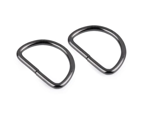 Półkole metalowe 25mm / ciemny nikiel / 21x32x3 mm / 10 szt.