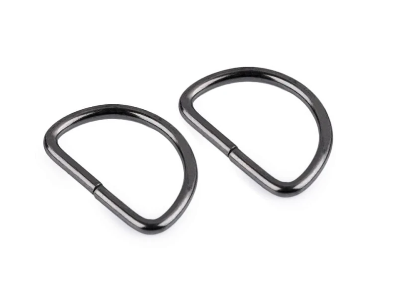 Półkole metalowe 25mm / ciemny nikiel / 21x32x3 mm / 10 szt.