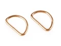 Półkole metalowe 25mm / różowe złoto / 21x32x3 mm / 10 szt.