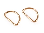 Półkole metalowe 25mm / różowe złoto / 21x32x3 mm / 10 szt.