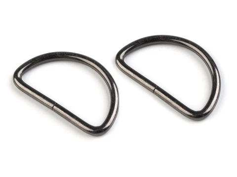 Półkole metalowe 32mm / ciemny nikiel / 22x38x3 mm / 10 szt. 