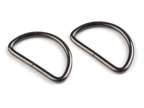 Półkole metalowe 32mm / ciemny nikiel / 22x38x3 mm / 10 szt.